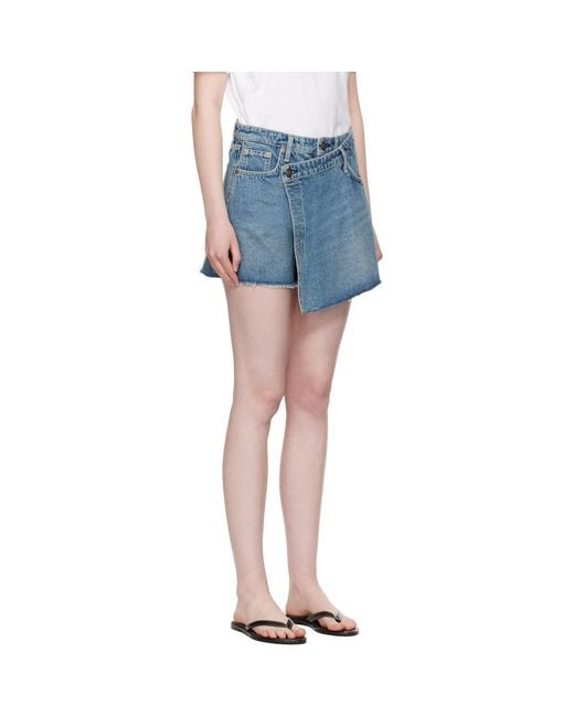 Rag & Bone Blue Belinda Denim Mini Skort