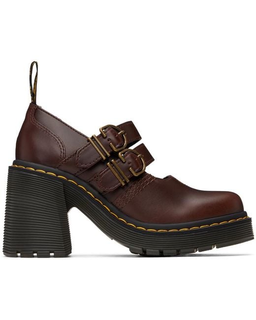 Dr. Martens Brown Eviee Mary Jane Heels
