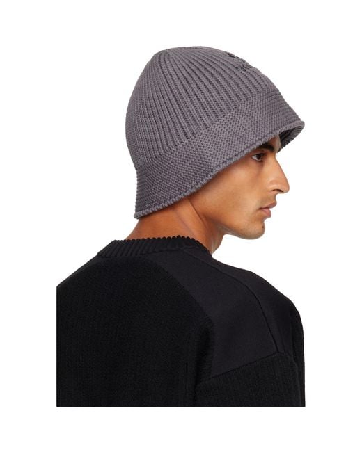 Y-3 Black Heritage Knit Bucket Hat for men