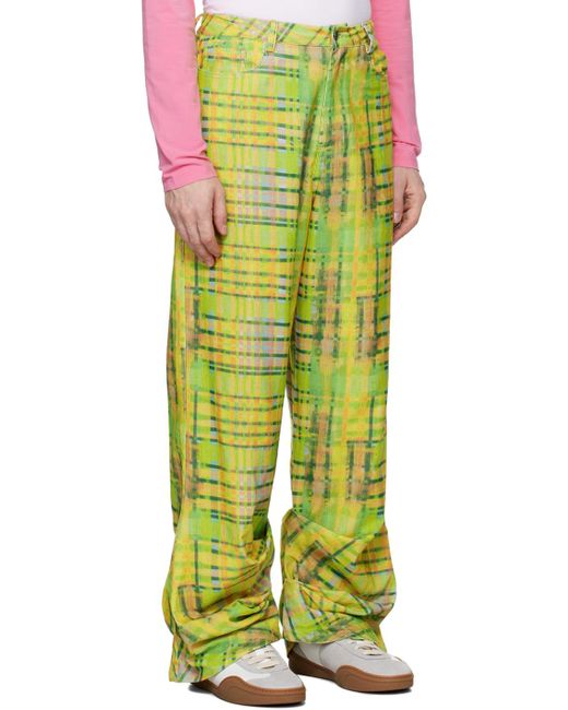 Collina Strada Green Plaid Dante Trousers for men