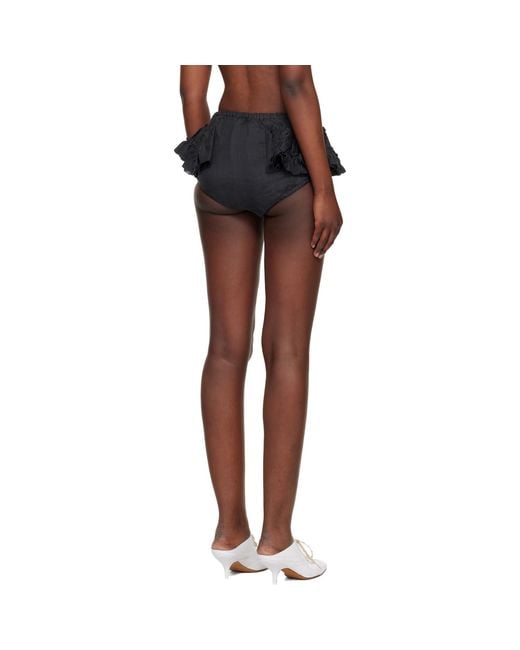 Dries Van Noten Black Ruffled Briefs