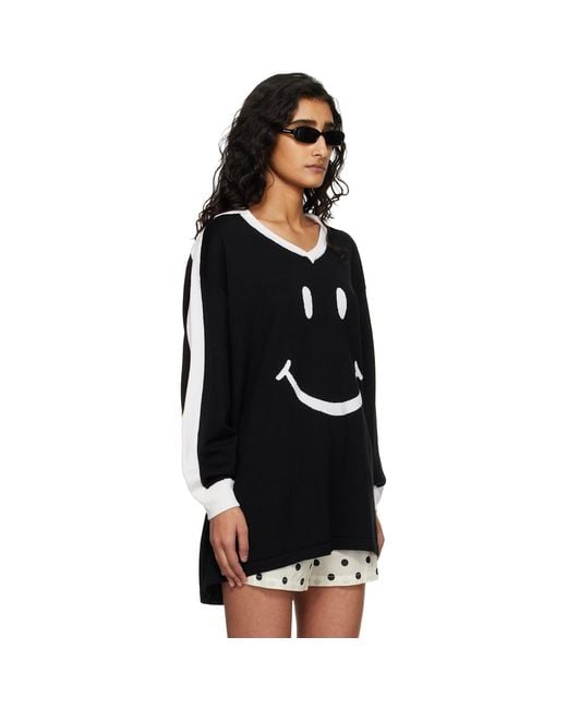 Moschino Black Smiley Extra-Fine Merino Wool Sweater