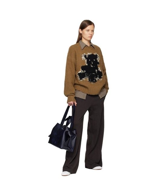 Acne Black Tan Crewneck Sweater