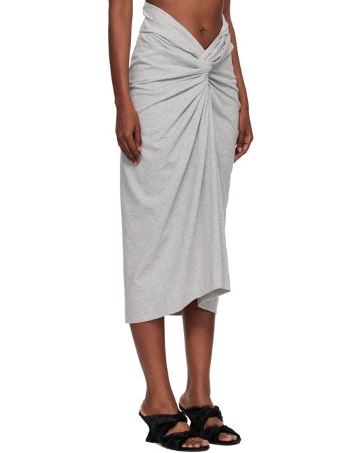 Jupe Midi Grise En Jersey Dries Van Noten en coloris Black