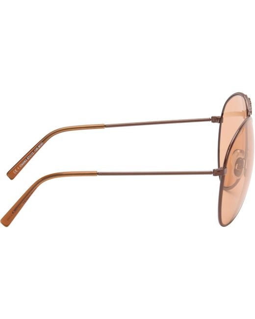 Acne Brown Metal Aviator Sunglasses