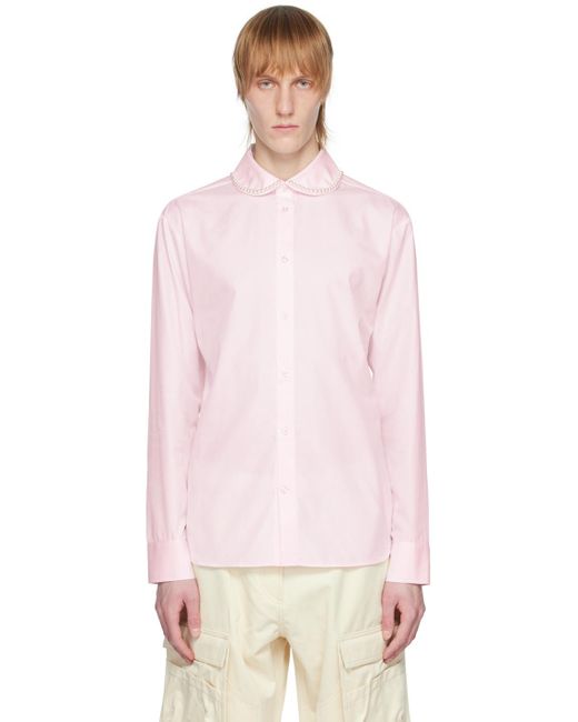 Simone Rocha Pink Beaded Collar Shirt for men