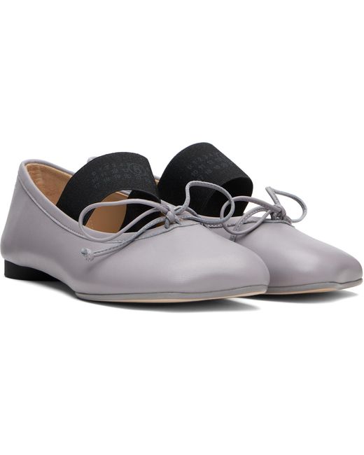 MM6 by Maison Margiela Black Anatomic Numeric Ballerina Flats