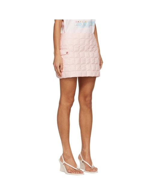 Casablanca White Nylon Quilted Miniskirt