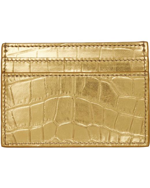 Versace Metallic Gold Greca Goddess Card Holder