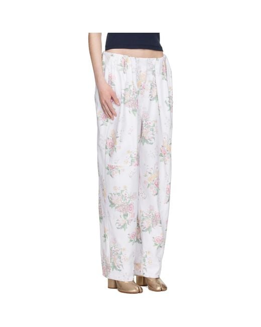 OPEN YY Black Full Gather Floral Trousers