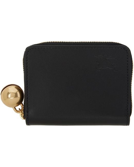 Burberry Black Ekd Leather Zip Wallet