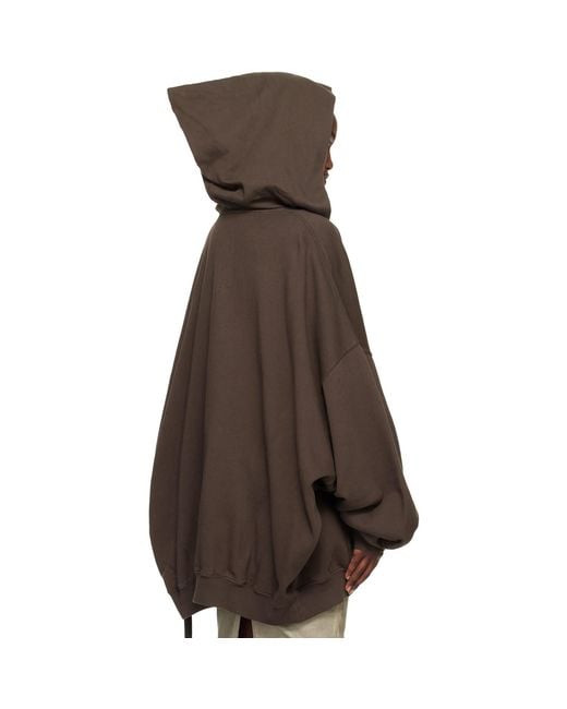 Rick Owens Brown Temple Mountain Hun Hoodie