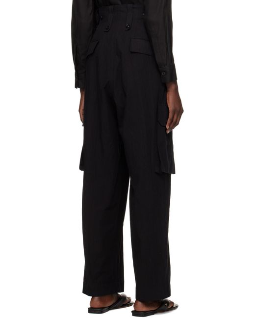 Y's Yohji Yamamoto Black Bellows Pocket Trousers