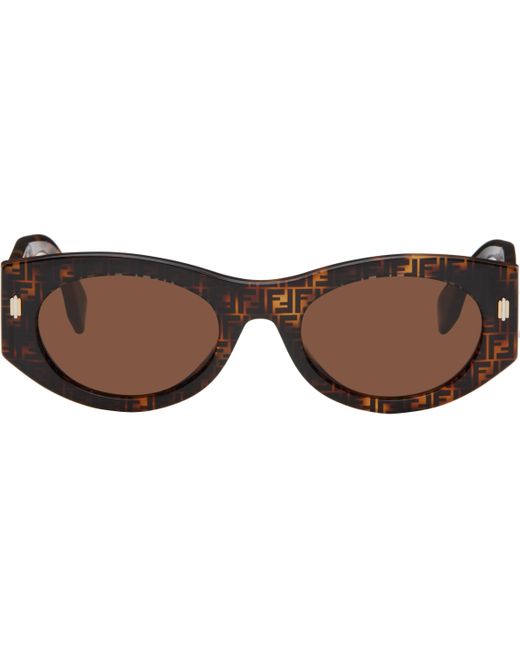 Fendi ブラウン Roma' サングラス Black