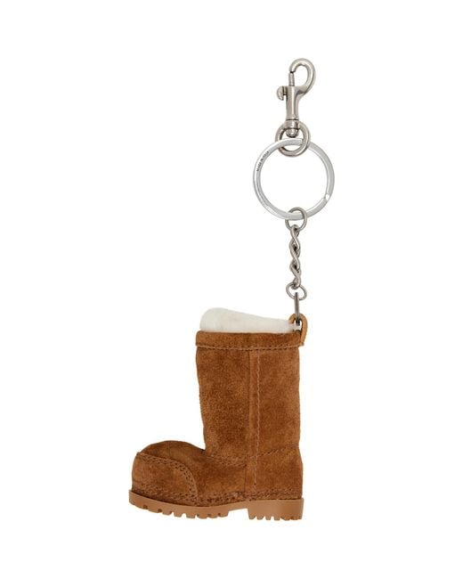 Balenciaga Brown Mini Alaska Boot Keychain for men