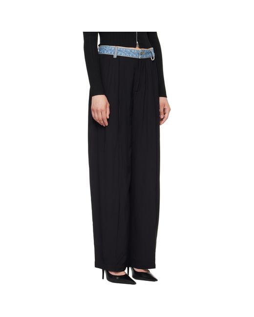 Alexander Wang Black Denim Waistband Mid-Rise Trousers
