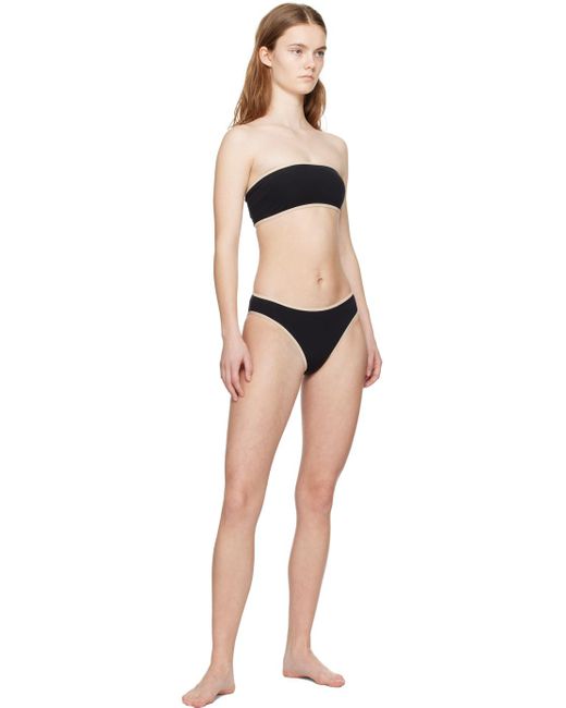 Totême Black Stripe Edge Bikini Top
