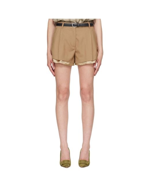 Marni Natural Tan Virgin Wool Shorts