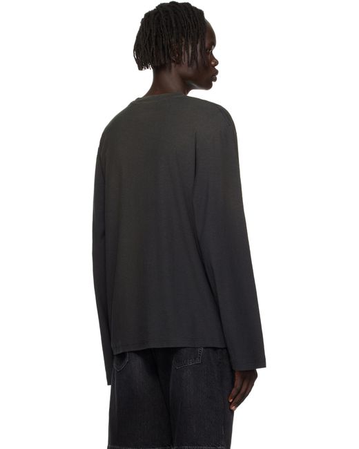Acne Black Logo Relaxed Fit T-Shirt for men