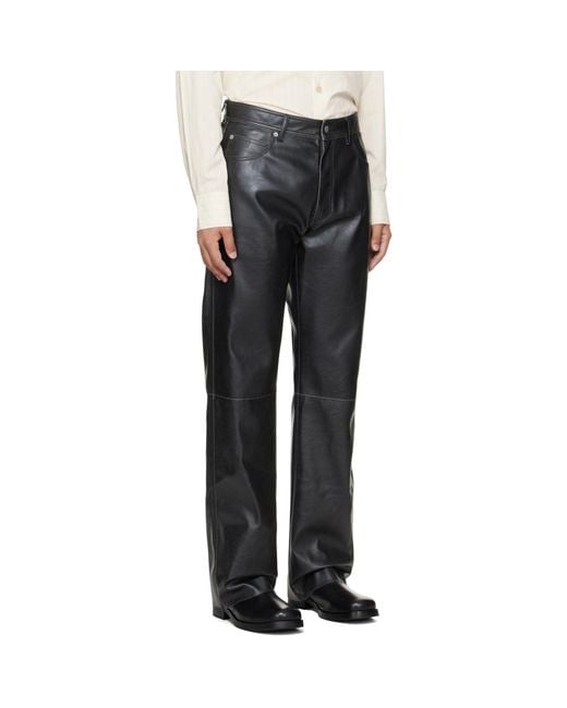 MM6 by Maison Margiela Gray Faux-leather Pants for men