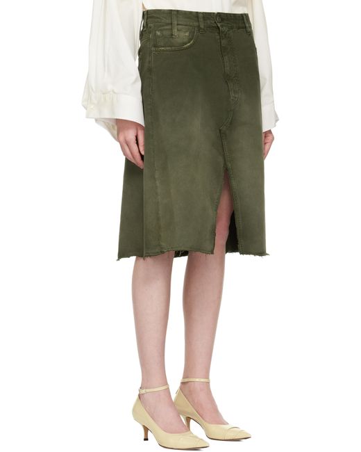 Jupe Midi Verte En Denim MM6 by Maison Martin Margiela en coloris Green