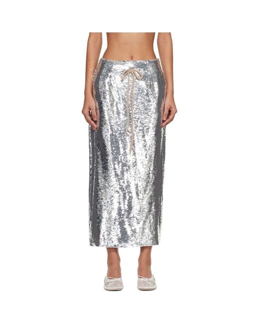 Simone Rocha Black Column Pencil Midi Skirt