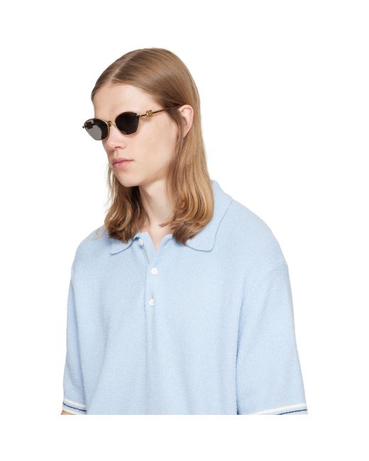 Loewe Gray Anagram Hexagonal Sunglasses for men