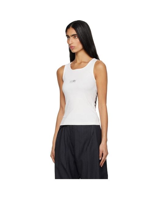 MM6 by Maison Margiela Black Ribbed Jersey Tank Top
