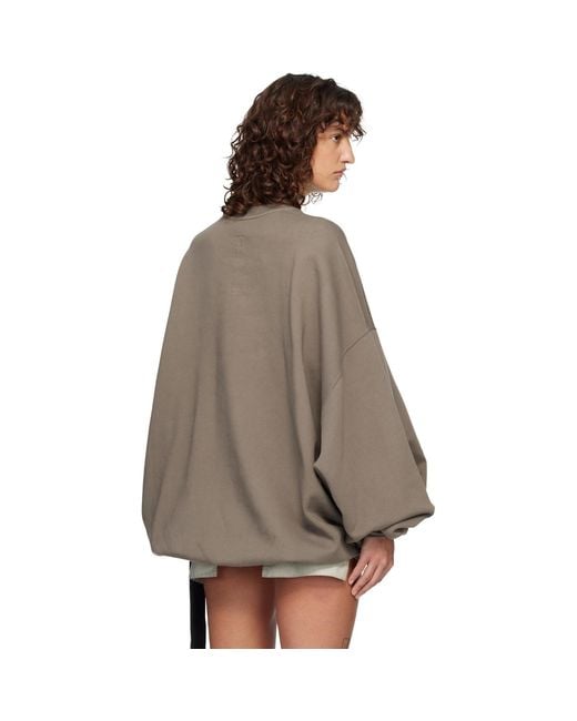 Rick Owens Brown Temple Hun Crewneck Sweatshirt
