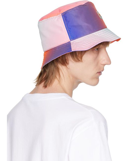 Maison Kitsuné White Multicolor Fox Head Bucket Hat for men