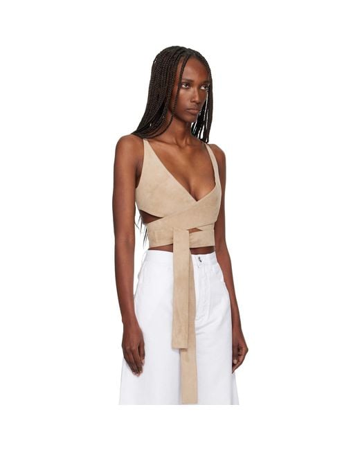 Alaïa Black Criss Cross Suede Top