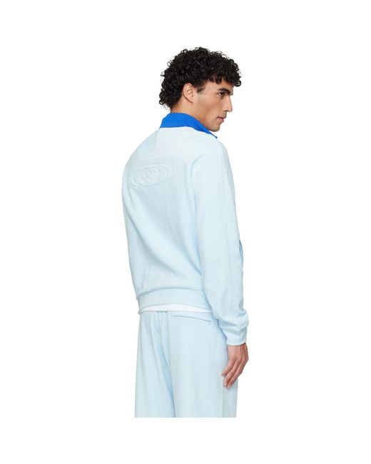 Casablanca Blue Velour Track Jacket for men