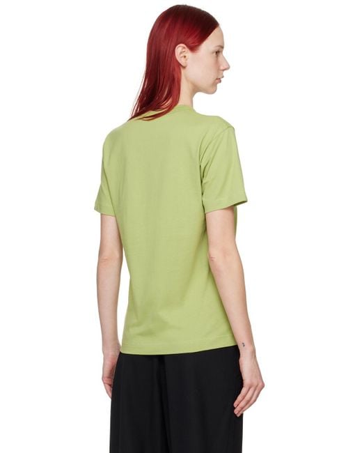 Comme des Garçons Green Khaki Printed T-Shirt