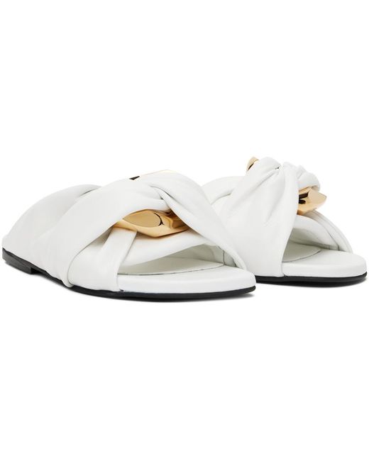 JW Anderson ホワイト ツイストチェーン サンダル ブラック | Lyst