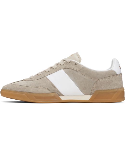 Baskets Beiges En Suède À Laçage Boss pour homme en coloris Black