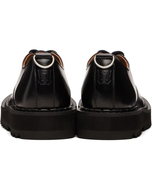 George Cox Black Ripple Bump-Toe Derbys