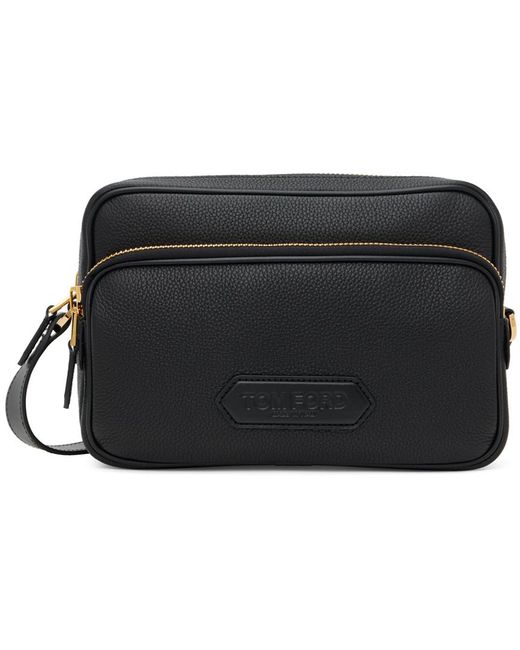Tom Ford Leather Black Double Zip Messenger Bag for Men Lyst Canada