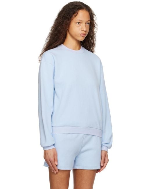 Skims Blue Cotton Fleece Classic Sweatshirt