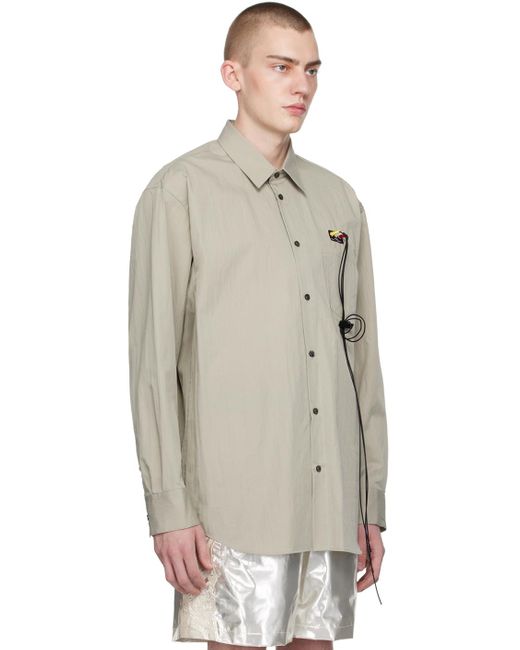Doublet Gray Taupe Rca Cable Shirt for men