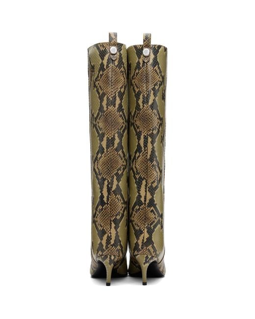 The Attico Green Khaki Lea Tall Boots