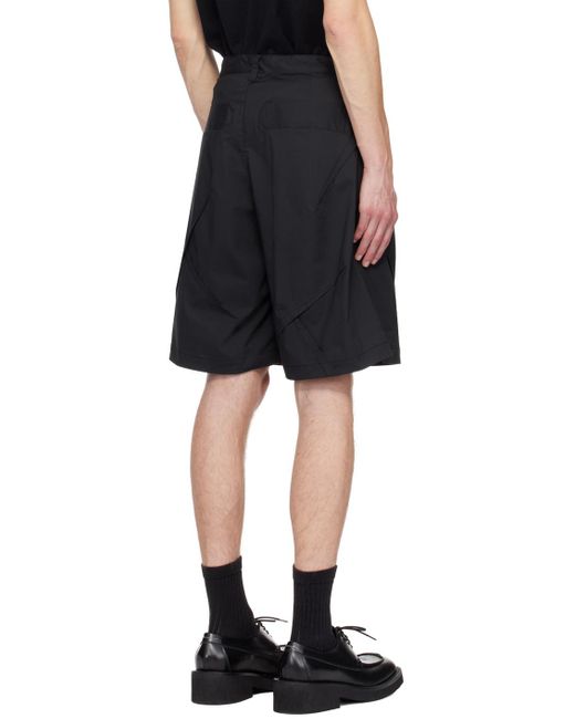 Undercover Black Paneled Shorts for men