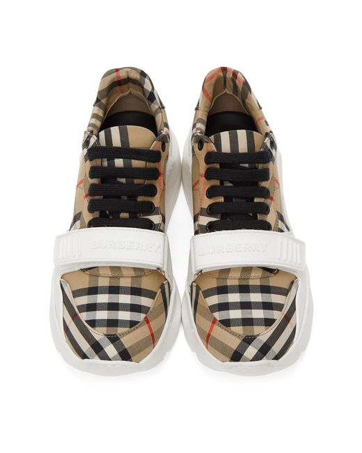 burberry beige check regis sneakers