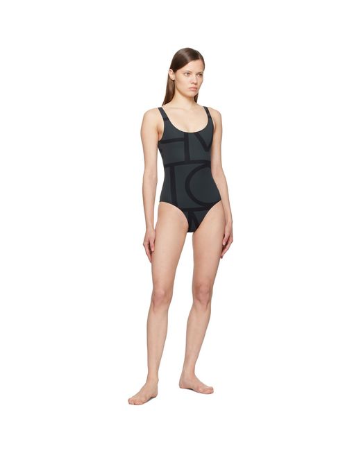 Totême Black Monogram Swimsuit