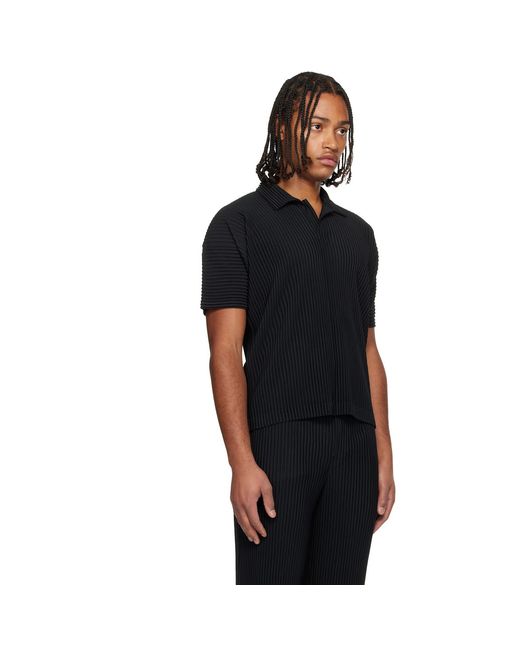 Homme Plissé Issey Miyake Black Basics Polo for men