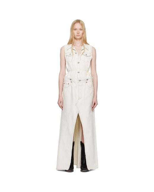 MM6 by Maison Margiela Black Off- Convertible Denim Maxi Dress