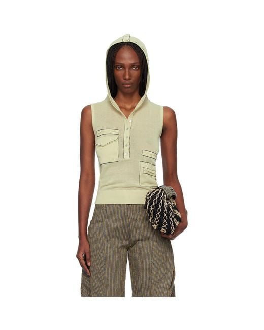 Kiko Kostadinov Green Kreiner Knit Rollneck Tank Top
