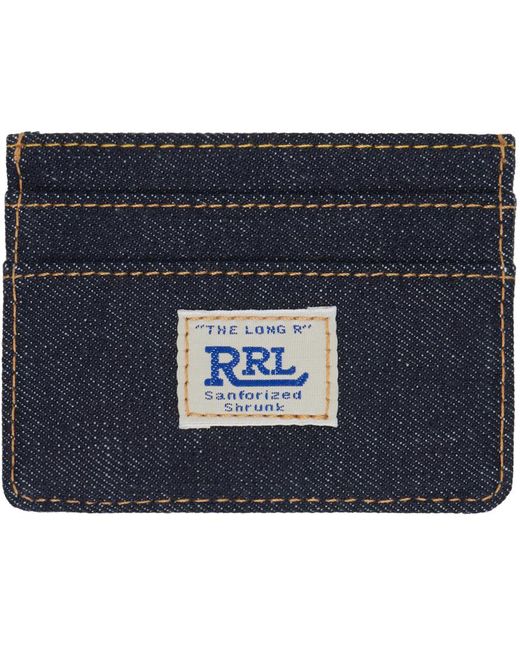 RRL Blue Denim Card Holder for men