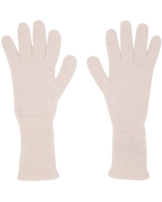 Raf Simons White Brushed Gloves for men
