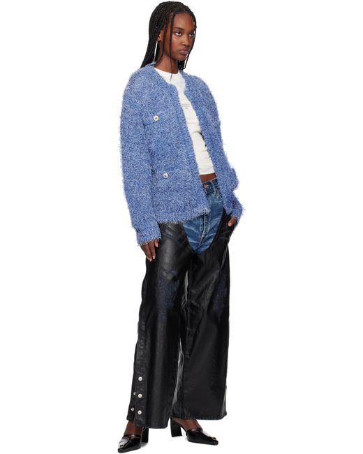 Doublet ブルー Tweed ニットカーディガン Blue