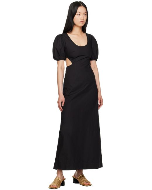 Ganni Black Cutout Midi Dress